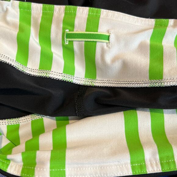 Lululemon Align Cropped Leggings Black Green 6 Zip Pocket Reflective Workout - Picture 6 of 10